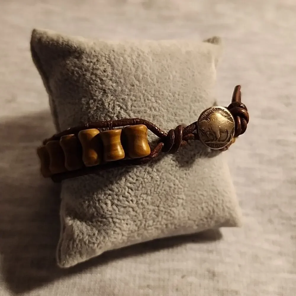 Men's Bracelet with Buffalo Button